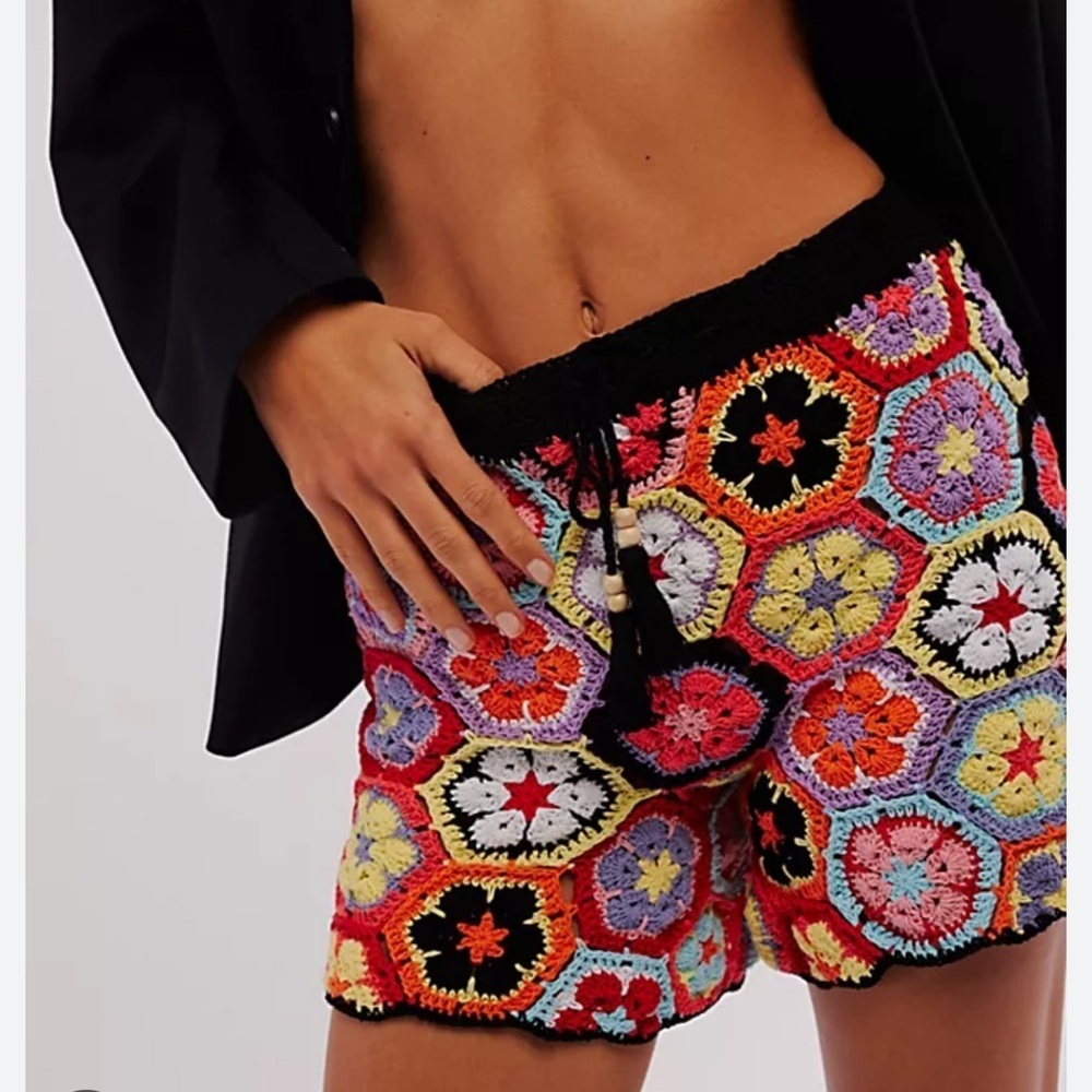 Oceanus Ava Crochet Shorts size XS New